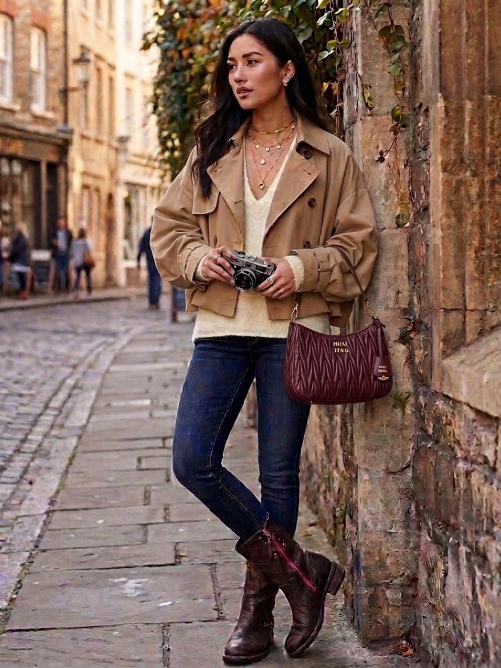 Inhabit Cream V-Neck Sweater